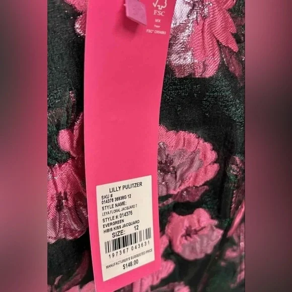 NWT Lilly Pulitzer Leya Floral Jacquard Top Size Large - Picture 6 of 7